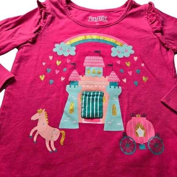 Pony Tails Castle longsleeve Girl shirt 6X - Picture 2 of 4